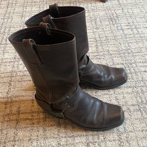 Well-loved Frye Harness Boots - Brown - W8